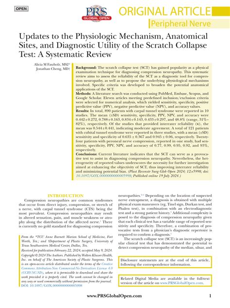 scratch test median nerve|Updates to the Physiologic Mechanism, Anatomical Sites, and .